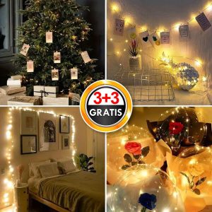 2x 3m Svetelná reťaz so štipcami na zavesenie fotografií | PHOTOGLO