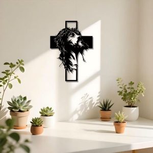 Moderný kovový nástenný kríž | JESUMET